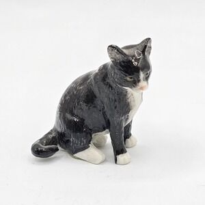 VTG MBI Porcelain Miniature White Black Kitty Kitten Cat Figurine Figure